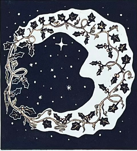 Framed Winter Wreath and Moonlight Limited Edition Original Print